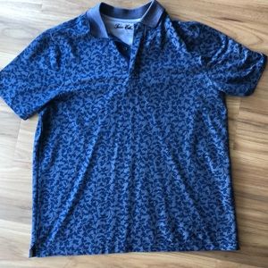 Tasso Elba blue floral short-sleeve shirt